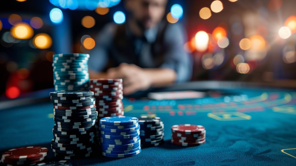 Papan taruhan baccarat dengan opsi Pemain, Banker, dan Seri